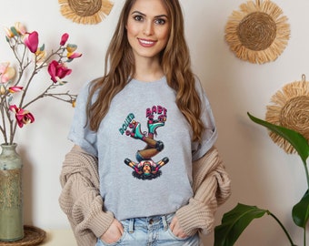 T-shirt rolschaatsen meisjes: jaren 90 Roller Babe Skater-T-shirt