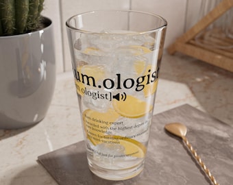 Funny Rum Glass: Definition Mixing Glass, Gift for Drinker (16oz)