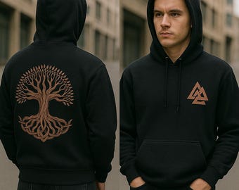 Odin Viking Hoodie: Celtic Nordic Mythology Sweater - Gothic Biker Style