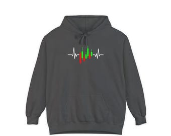 Stock Investor Heartbeat Comfort Colors Hoodie, Crypto Trader Pullover