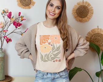 Vintage Wildflower Graphic T-Shirt, Floral Design