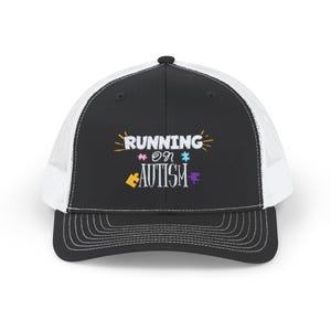 Running on Autism Snap back Trucker hat, Autism Awareness Hat, Autistic Children, Autistic Adults, Gift for Autistics, Beach Trucker hat