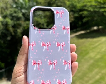 Pink Bow iPhone Case, Soft Girl Aesthetic, MagSafe Compatible