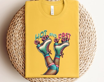 Roller Skate Girl T-shirt, Hot & Fast 90s Shirt