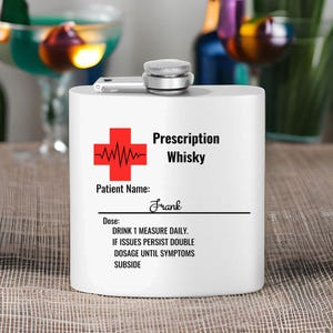 Personalized Whiskey Flask, whiskey gifts, Medical Whisky Stainless steel flask, Custom drink flask, dad gift, groomsmen wedding Gift