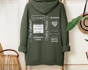 Positive Affirmations Hoodie: Inspirational Self-Love Sweatshirt