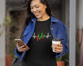 Stock Investor Heartbeat-T-shirt: cadeau voor daghandelaar