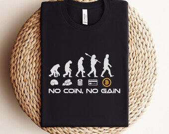 Bitcoin Evolution Graphic Tee - No Coin No Gain Crypto Shirt
