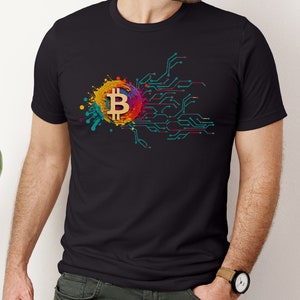 Bitcoin watercolor shirt, Gift For Trader, Crypto Trader, Cryptocurrency, Bitcoin Tee, Investor Shirt, day trader shirt