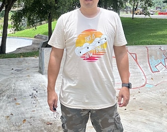 Retro Sunset Roller Blade Shirt - Groovy Skater Tee