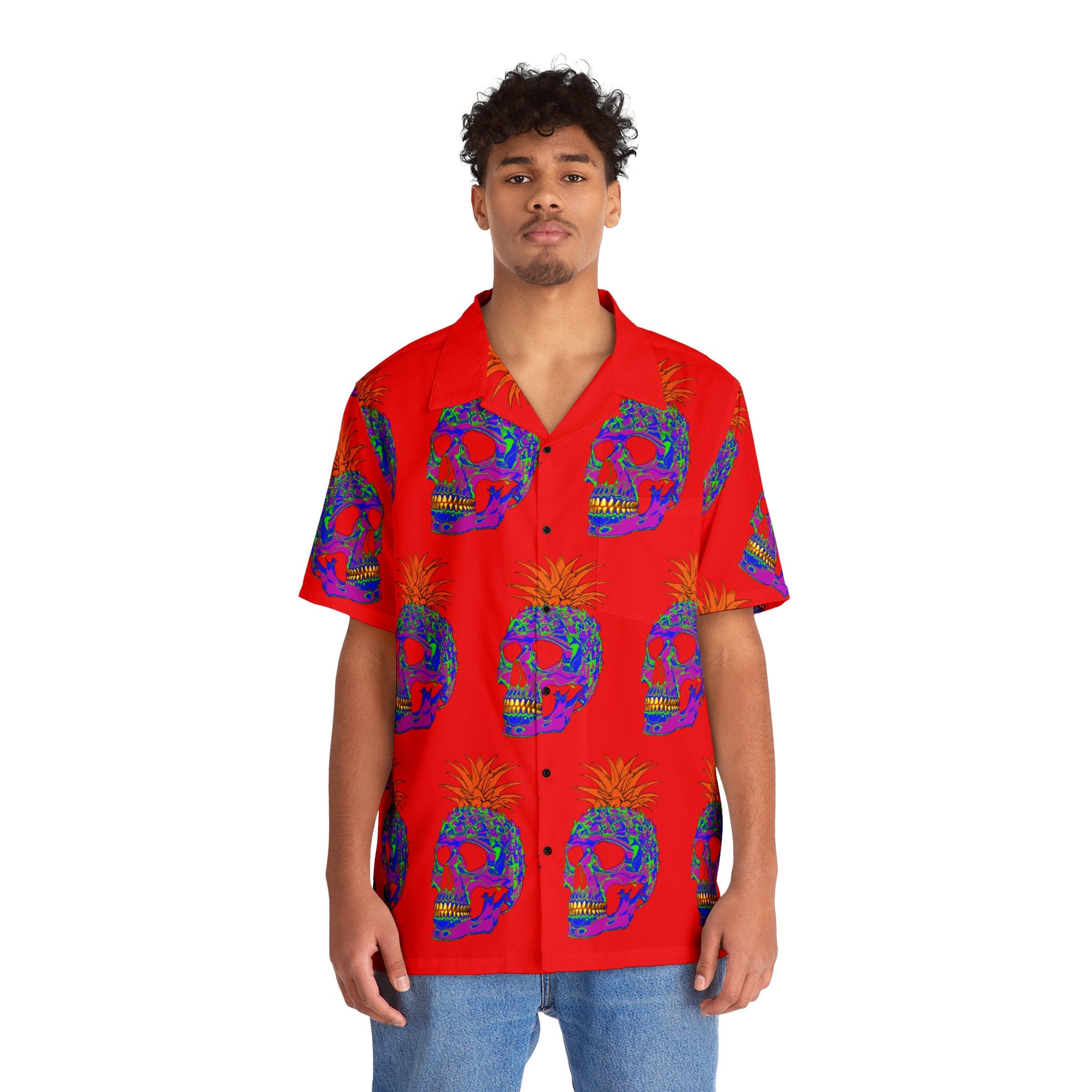 Discover Camisa Hawaiana Roja Vintage Unisex