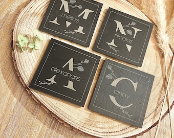 Customizable first name slate coasters