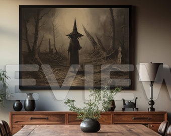 Witchy Decor 2 Halloween Wall Art Printable Vintage Witch Halloween Rustic Halloween Decor Vintage Halloween Painting Vintage Witch Wall Art