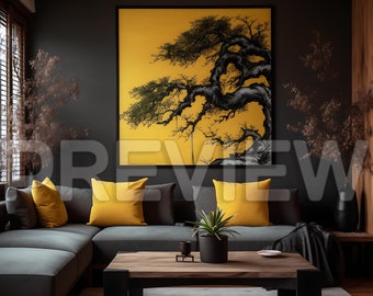 Pacchetto di 10 mockup di cornici in stile Japandi, mockup di arte murale digitale, mockup di poster, mockup di arte con cornice modello, mockup di cornice PSD, mockup