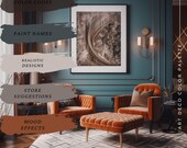 Sherwin Williams, Art Deco Paint Palette, Home Paint Colors, Whole House Color Scheme, Coordinating Colors, Whole Home Paint Colors
