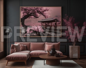 Pacchetto di 10 mockup di cornici in stile Japandi, mockup di arte murale digitale, mockup di poster, mockup di arte con cornice modello, mockup di cornice PSD, mockup