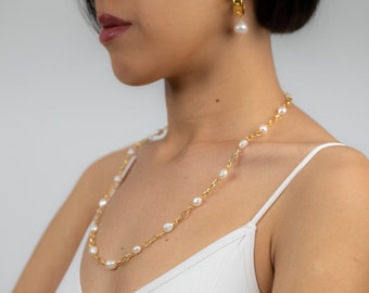 Pearl Necklace for Woman, New Year Gift,  Anniversary Gift, Handmade Necklace Jewelry, Gift For Her, Unique Holiday Best Gift, Birthday Gift