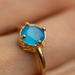 Aquamarine Handmade Unique Ring, Anniversary Cute Gift, Bridesmaid Gift, Handmade Jewelry Rings, Wedding Gift, Gift For Her, New Mom Gift image 6