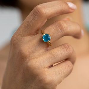 Aquamarine Handmade Unique Ring, Anniversary Cute Gift, Bridesmaid Gift, Handmade Jewelry Rings, Wedding Gift, Gift For Her, New Mom Gift image 3