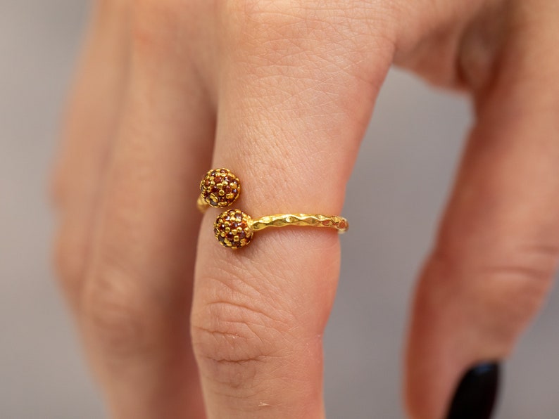 Minimalist Zircon Ring, Handmade Jewelry, Adjustable Ring, Statement Rings, Wedding Gift, Gift for Her, Handmade Rings, Birthday Gift image 2