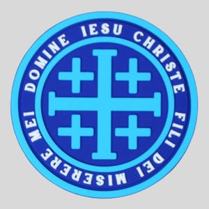 Jerusalem Cross - Latin Jesus Prayer | Christian PVC Patch