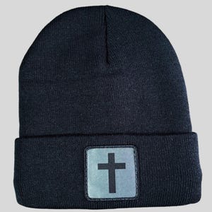 Humble Threads Cross | Christian Winter Hat/Beanie With Ultra-Warm Sherpa Interior Lining