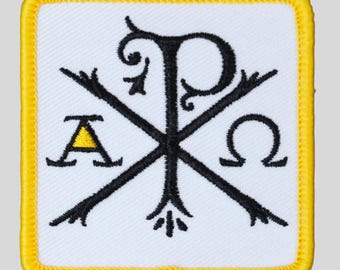 Chi-Rho Christogram - Alpha and Omega | Christian Embroidered Patch