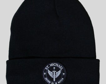 Saint Michael the Archangel | Christian Winter Hat/Beanie With Ultra-Warm Sherpa Interior Lining