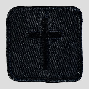 Blackout Cross | Christian Embroidered Patch Iron On