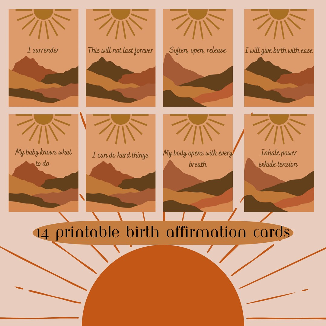 14 Positive Birth Affirmations | Printable Affirmation Cards | Midwife ...