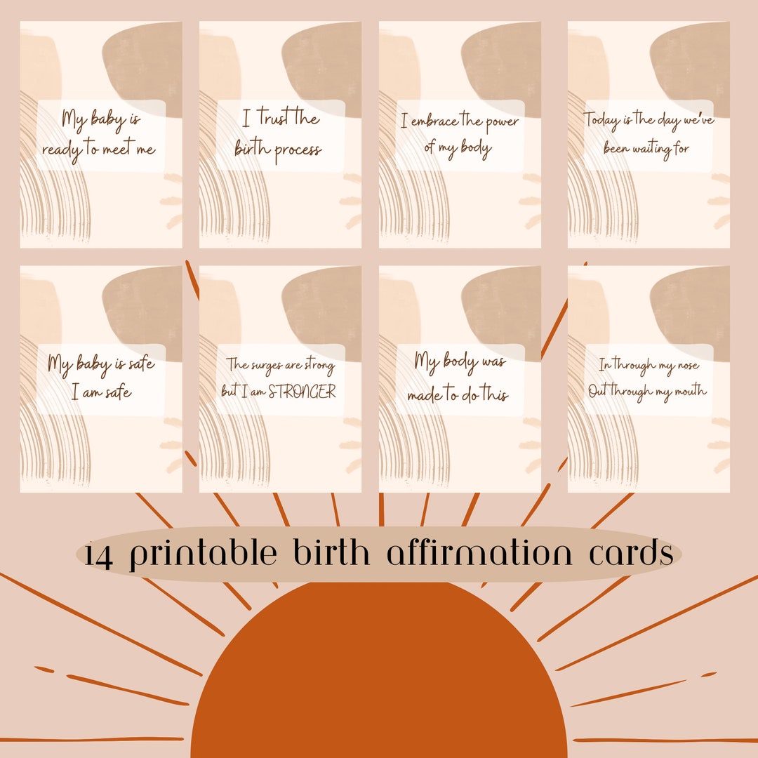 14 Printable Birth Affirmation Cards | Positive Affirmations | Midwife ...