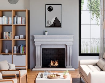 Ethereal Blaze Cast Stone Fireplace Mantel Surround