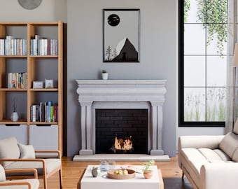 Ethereal Blaze Cast Stone Fireplace Mantel Surround