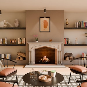Sculpted Heat Cast Stone Fireplace Mantel Surround
