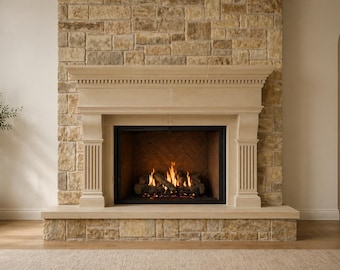 Venetian Cast Stone Fireplace Mantel Surround