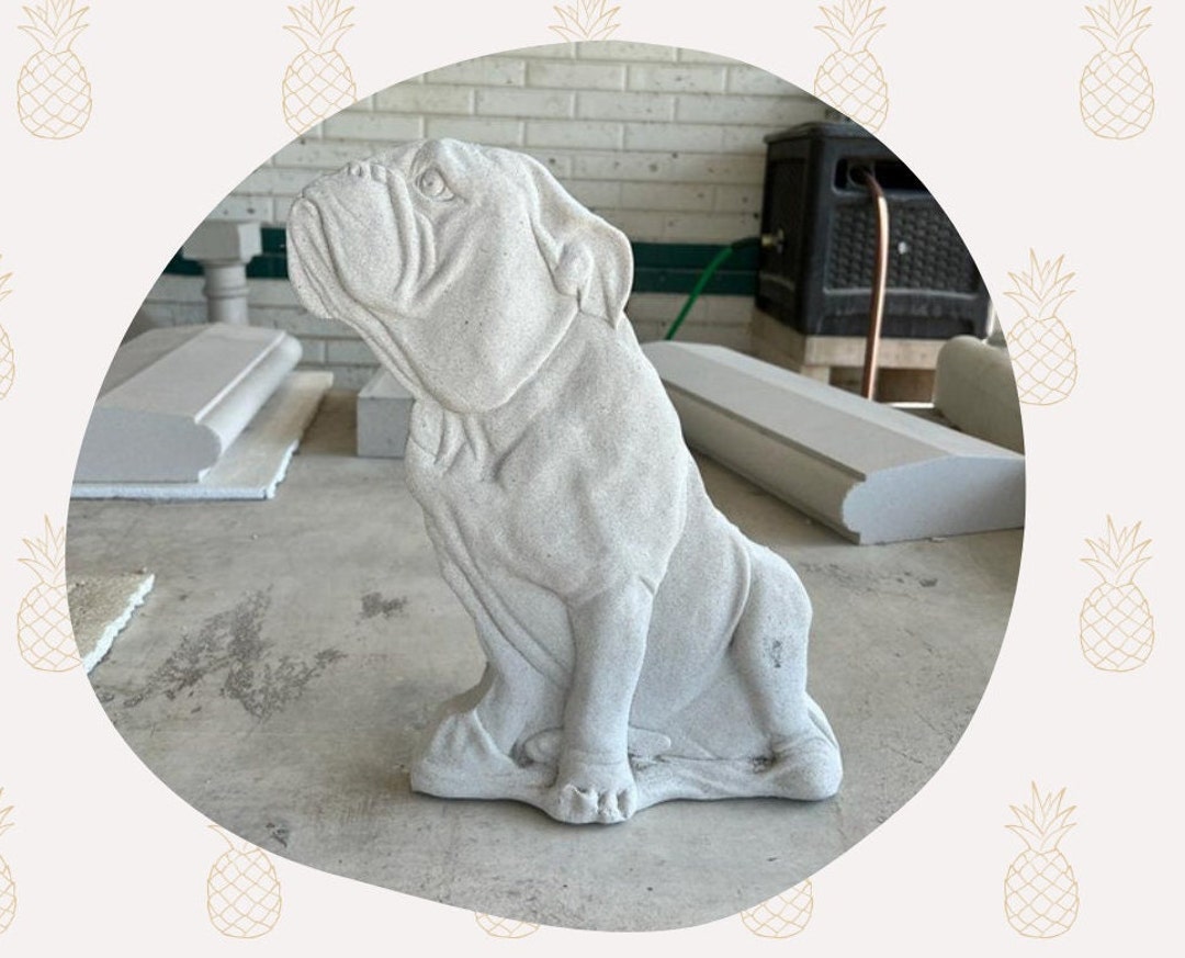 Majestic Cast Stone Dog Statue 100 Cast Stone, Customizable, Large