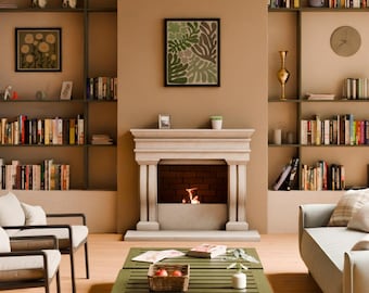 Celestial Fire Cast Stone Fireplace Mantel Surround