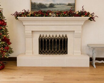 Serene Flame Cast Stone Fireplace Mantel Surround