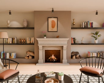 Venetian Cast Stone Fireplace Mantel Surround