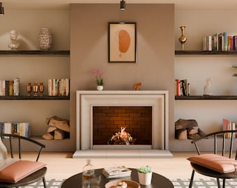 Ancient Glow Cast Stone Fireplace Mantel Surround