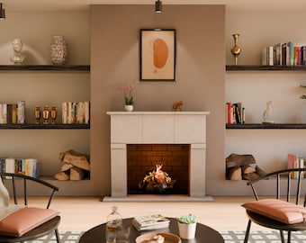 Eternal Flame Cast Stone Fireplace Mantel Surround