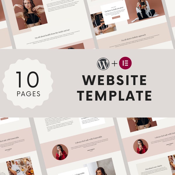 Modèle de site Web féminin Esmeralda pour Elementor Builder et Wordpress | Pour les coachs, guérisseurs, créateurs de contenu