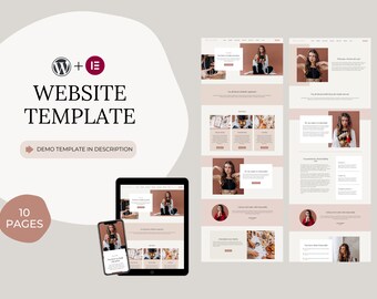 Esmeralda Feminine Website Template for Elementor Builder & Wordpress | For coaches, healers, content creators