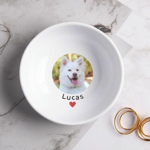 Dog Remembrance Gift, Dog Sympathy Gift, Dog Passing Away Gift, Personalized Ring Dish with Photo, Dog Lover Gift, Custom Puppy Lover Gift