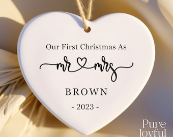 Our First Christmas Married Ornament, Mr and Mrs Ornament, First Christmas Ornament Married, First Married Christmas, Custom Wedding Gift