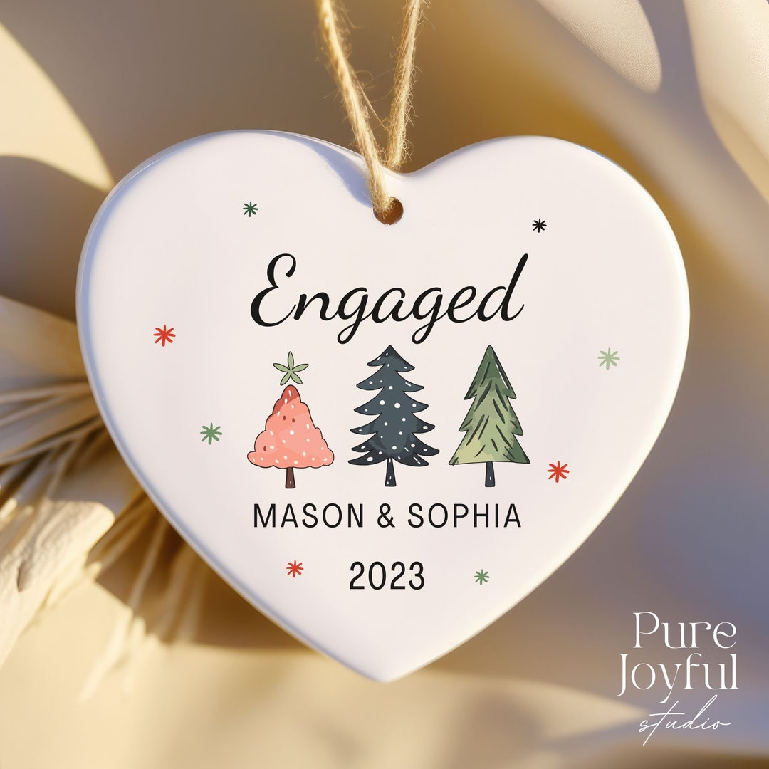Personalized Engaged Ornament Our First Christmas Engaged Ornament