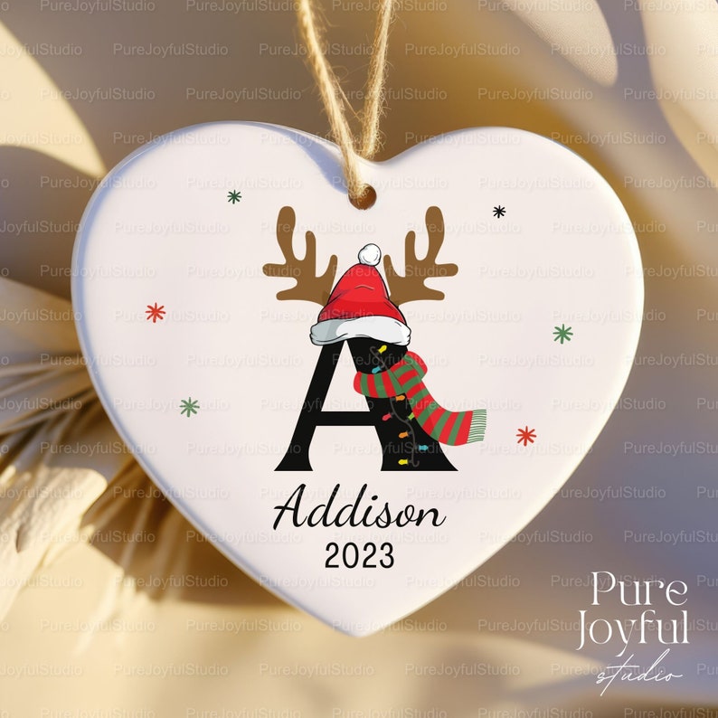 Letter Name Ornament - 2023 Family Ornament - Custom Initial Ornament - Personalized - Christmas gift - Family Keepsake - Monogram Ornament