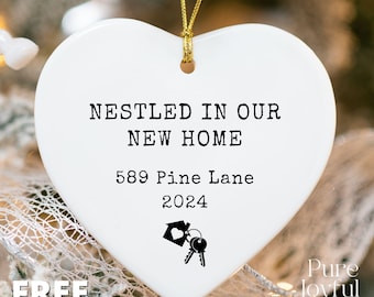 Nestled in Our New Home Ornament - Housewarming Gift, First Home Keepsake, New Home Ornament, New Homeowner Gift, New Address Ornament