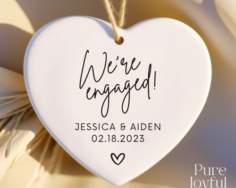 We're Engaged Ornament - Our First Christmas Engaged Ornament - Personalized Engagement Gift - Couple Gift - Newly Engaged - Gift for Couple