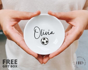 Soccer Gifts for Girls, Personalized Ring Dish, Soccer Jewelry Dish, Soccer Coach Gift, Soccer Team Gift, Birthday Gifts for Daughter Player